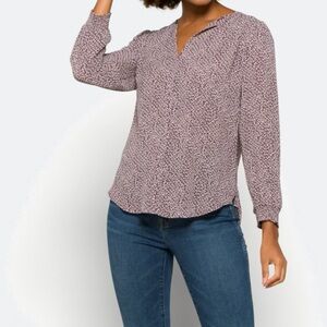 Elegant Purple Patterned Blouse
